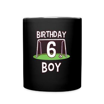 6 ans et joueur de football - garçon d'anniversaire - Mug uni - noir - Devant