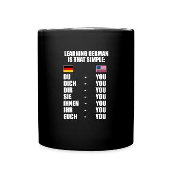 Learning German can be so easy - English - Full Colour Mug - black - Front