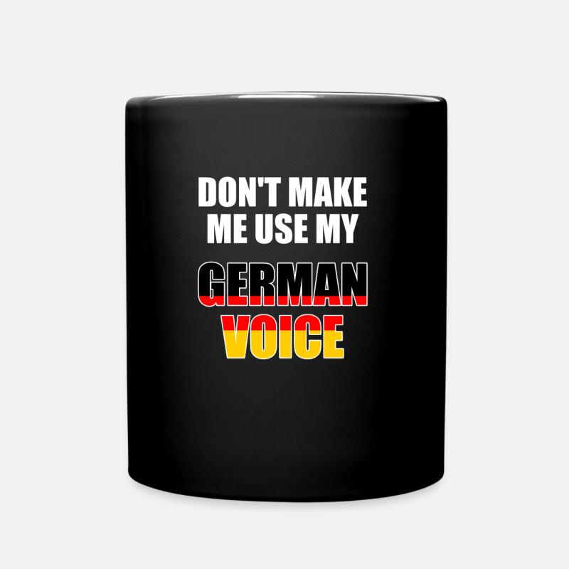 German Teacher Fun Design - German Voice - Full Colour Mug - black