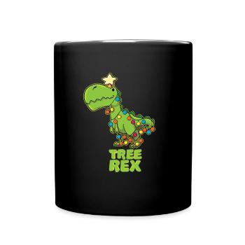 Arbre Rex Noël T-Rex Drôle Dino Noël - Mug uni - noir - Devant