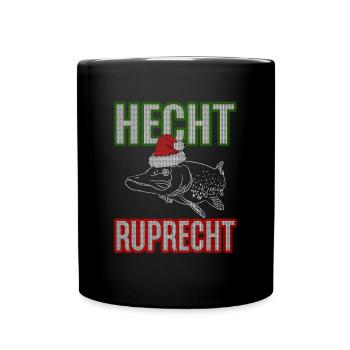 Hecht Ruprecht - Angler Geschenk - Tasse einfarbig - Schwarz - Vorne