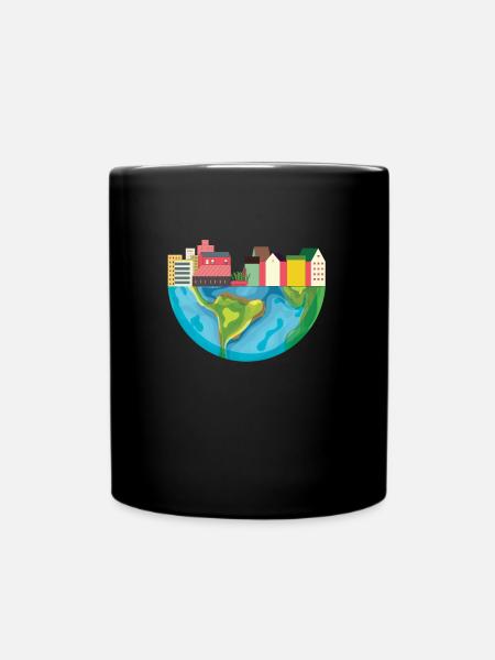 Globe terrestre ville - Mug uni - noir