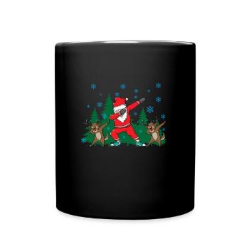 Funny Santa Claus Gift Idea Reindeer Dab - Full Colour Mug - black - Front