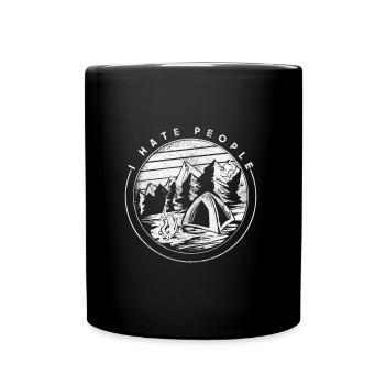 I hate people mountain camping gift tent hiker - Full Colour Mug - black - Front