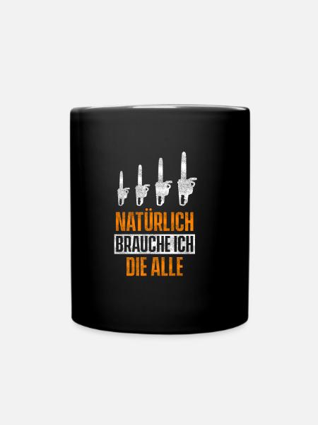 Holz Säge - Tasse einfarbig - Schwarz