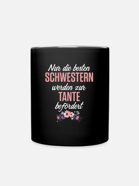 Beste Schwester zur Tante befördert Geschenk - Tasse einfarbig - Schwarz