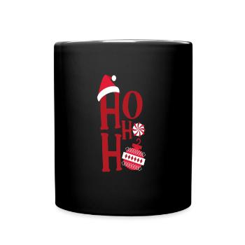 HO HO HO CHRISTMAS - Full Colour Mug - black - Front