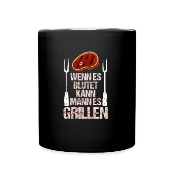 Grillen BBQ - Tasse einfarbig - Schwarz - Vorne