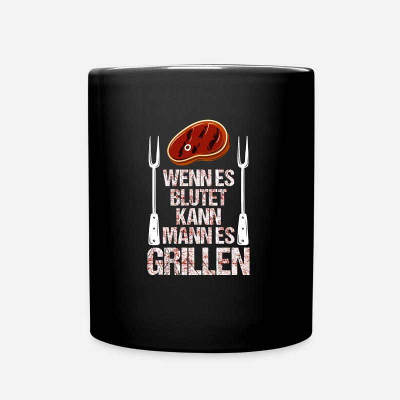 Grillen BBQ - Tasse einfarbig - Schwarz