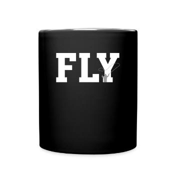 FLY - fly fishing, fly fishing - Full Colour Mug - black - Front