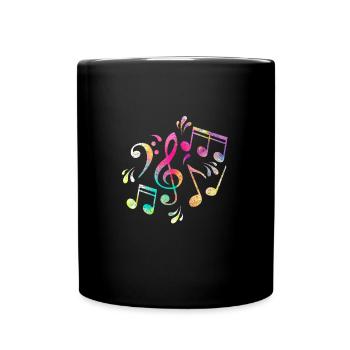 Noten Musik - Tasse einfarbig - Schwarz - Vorne