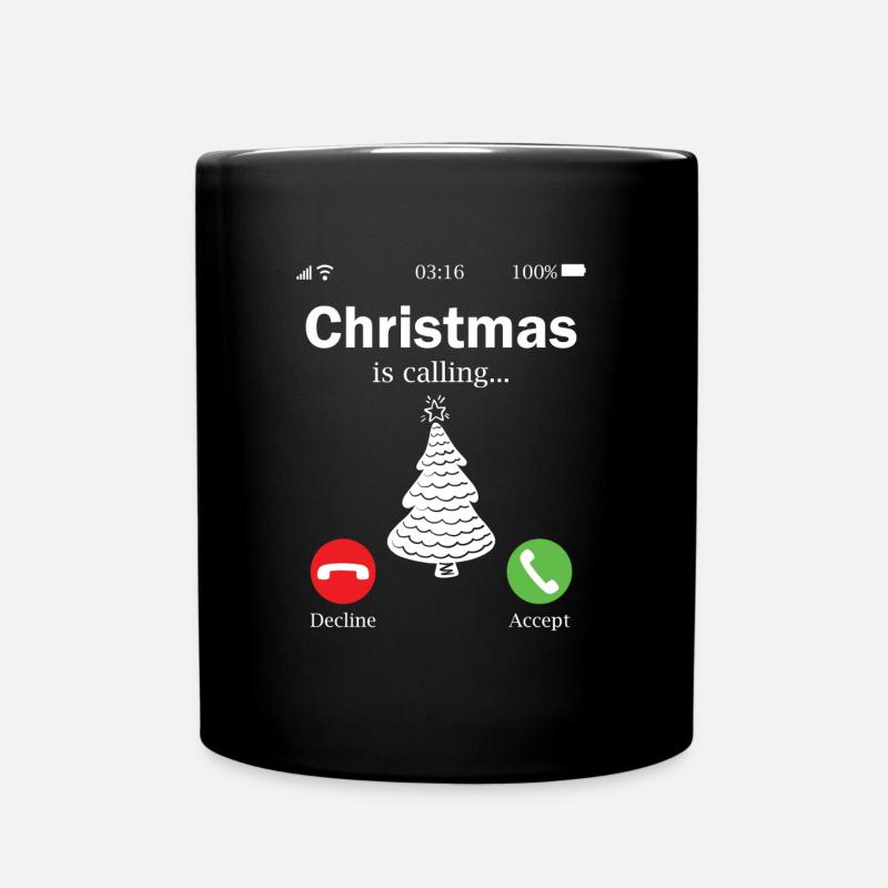 CHRISTMAS IS CALLING WEIHNACHTSGESCHENK - Tasse einfarbig - Schwarz