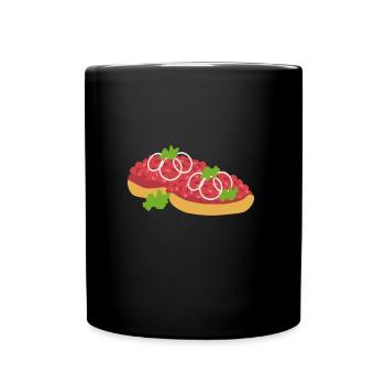 METT BRÖTCHEN LUSTIGE GESCHENKIDEE - Tasse einfarbig - Schwarz - Vorne