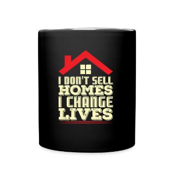 Immobilienmakler Makler Immobilien Spruch Geschenk - Tasse einfarbig - Schwarz - Vorne