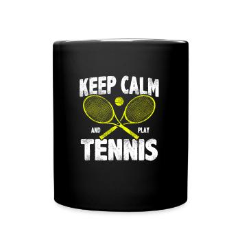 Keep calm Tennis - Mug uni - noir - Devant