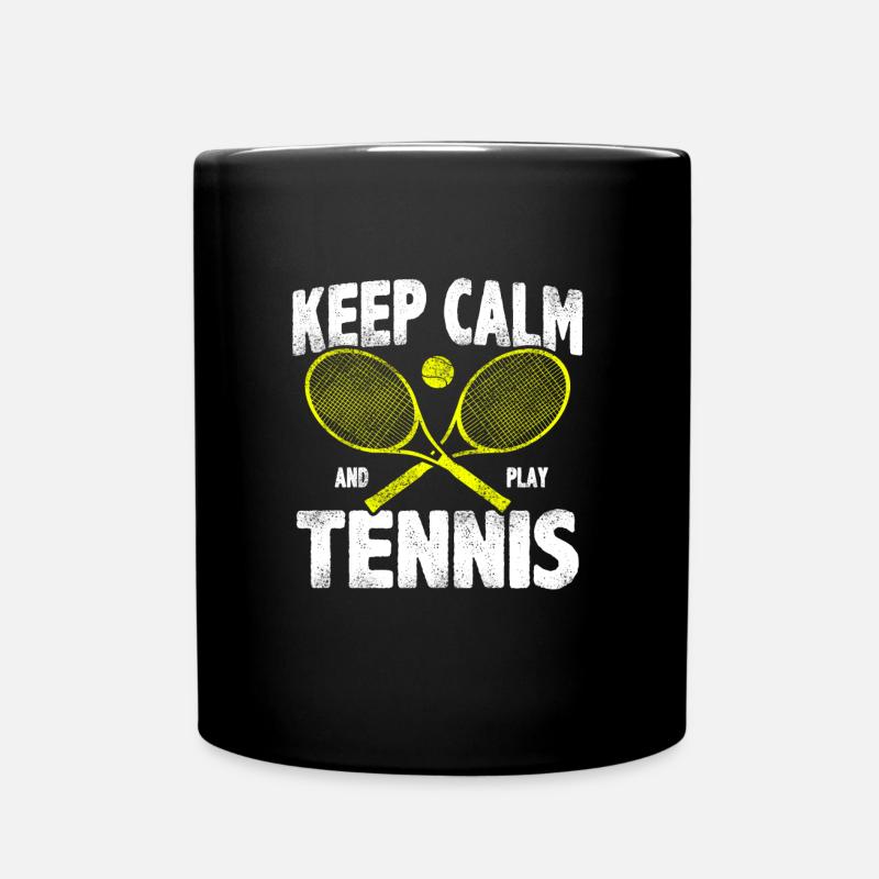 Keep calm Tennis - Tasse einfarbig - Schwarz