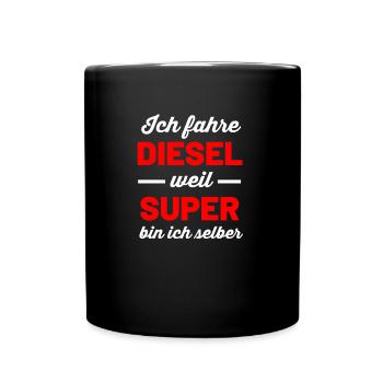 Auto - Tasse einfarbig - Schwarz - Vorne