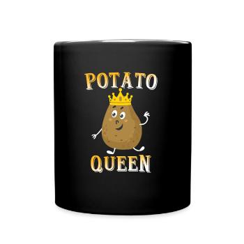 Kartoffel Königin Kartoffeln - Tasse einfarbig - Schwarz - Vorne