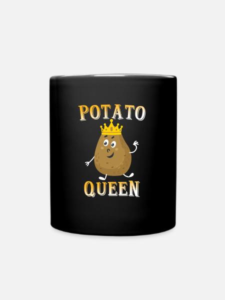 Potato queen potatoes - Full Colour Mug - black