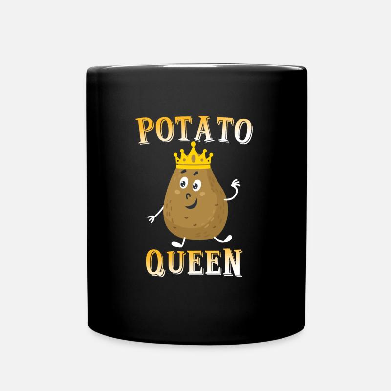 Potato queen potatoes - Full Colour Mug - black