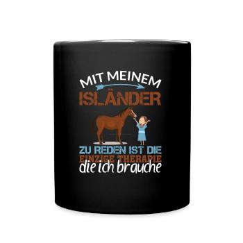 Islandpferd Isländer Island-Pferd Reiten Tölt - Tasse einfarbig - Schwarz - Vorne