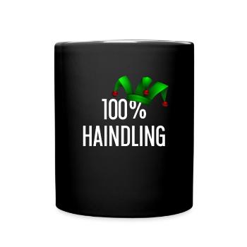 100 Prozent Haindling Joker Cap - Tasse einfarbig - Schwarz - Vorne