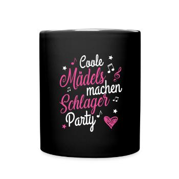 coole mädels machen schlager party - Tasse einfarbig - Schwarz - Vorne