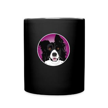 Border Collie Hund cool - Tasse einfarbig - Schwarz - Vorne