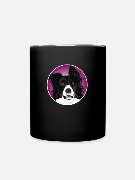 Border Collie dog cool - Full Colour Mug - black