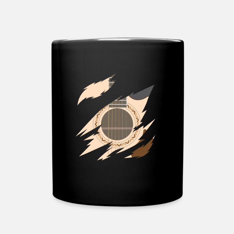 Acoustic guitar guitar player - Full Colour Mug - black