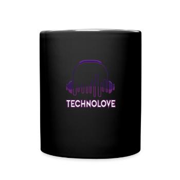 techno love 3 - Tasse einfarbig - Schwarz - Vorne