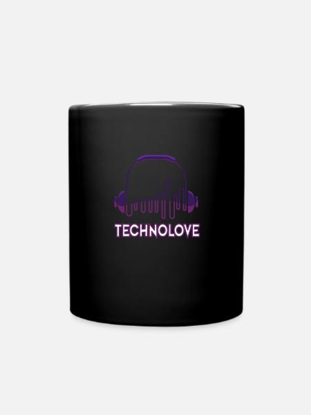 techno love 3 - Tasse einfarbig - Schwarz