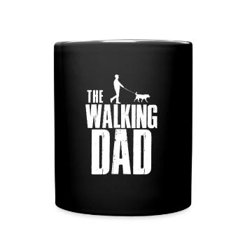 Dog dogs father walking dad - Full Colour Mug - black - Front