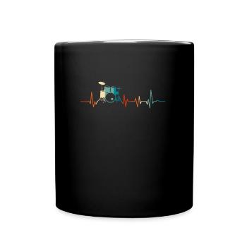 Battement de coeur - Mug uni - noir - Devant