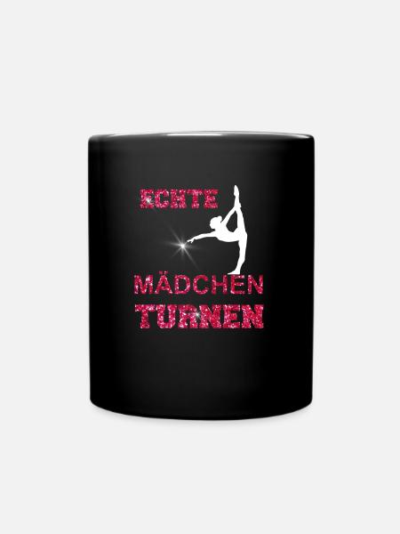 ECHTE MAeDCHEN TURNEN GLITZER - Tasse einfarbig - Schwarz