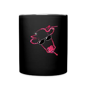 COW RED glitter gift idea women women men - Full Colour Mug - black - Front
