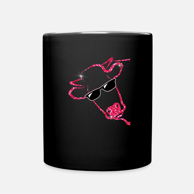 COW RED glitter gaveide kvinner kvinner menn - Ensfarget kopp - svart
