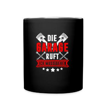 Le garage appelle je dois aller bricoleur - Mug uni - noir - Devant