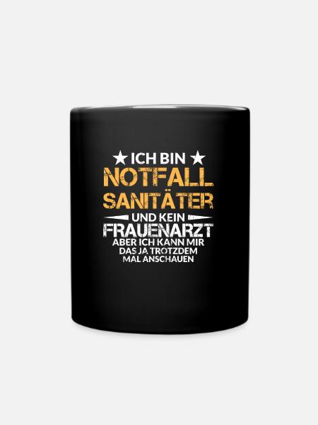Notfallsanitäter Sanitäter Arbeit Krankenhaus - Tasse einfarbig - Schwarz