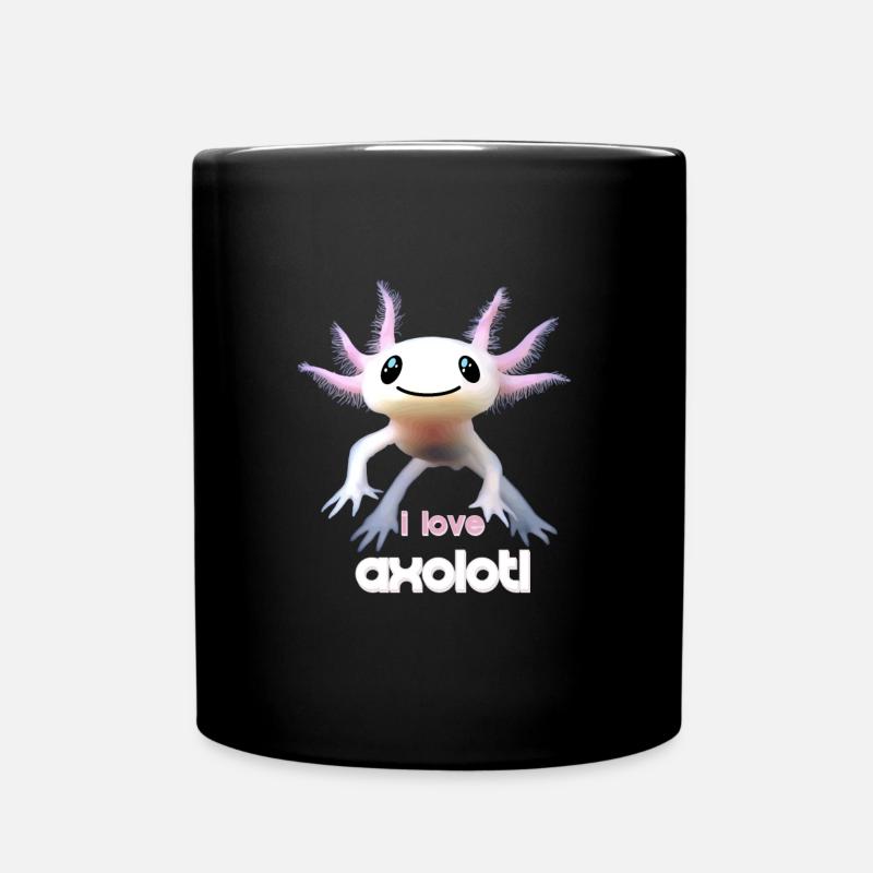 I love Axolotl - Full Colour Mug - black