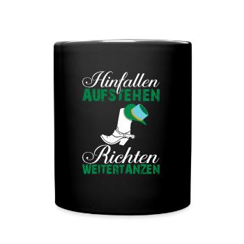 Linedance Tanzen Western Geschenk Spruch Lustig - Tasse einfarbig - Schwarz - Vorne