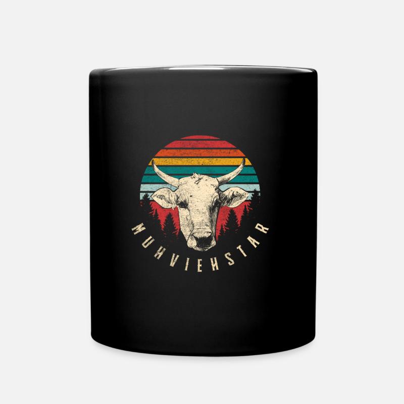 MUHVIEHSTAR Landwirtshaft Bauer Kühe Geschenk - Tasse einfarbig - Schwarz