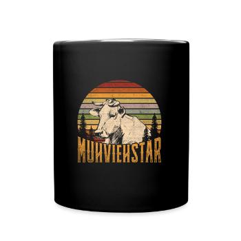 MUHVIEHSTAR Landwirt Bauer Kühe Geschenk Farmer - Tasse einfarbig - Schwarz - Vorne
