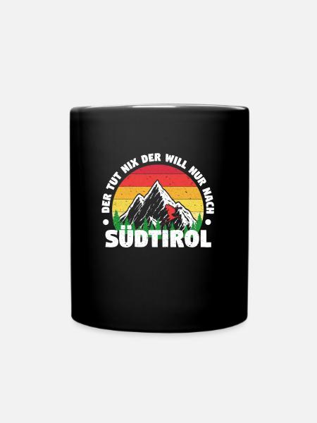 Skifahren Berge Südtirol Wandern Geschenk Alpen - Tasse einfarbig - Schwarz