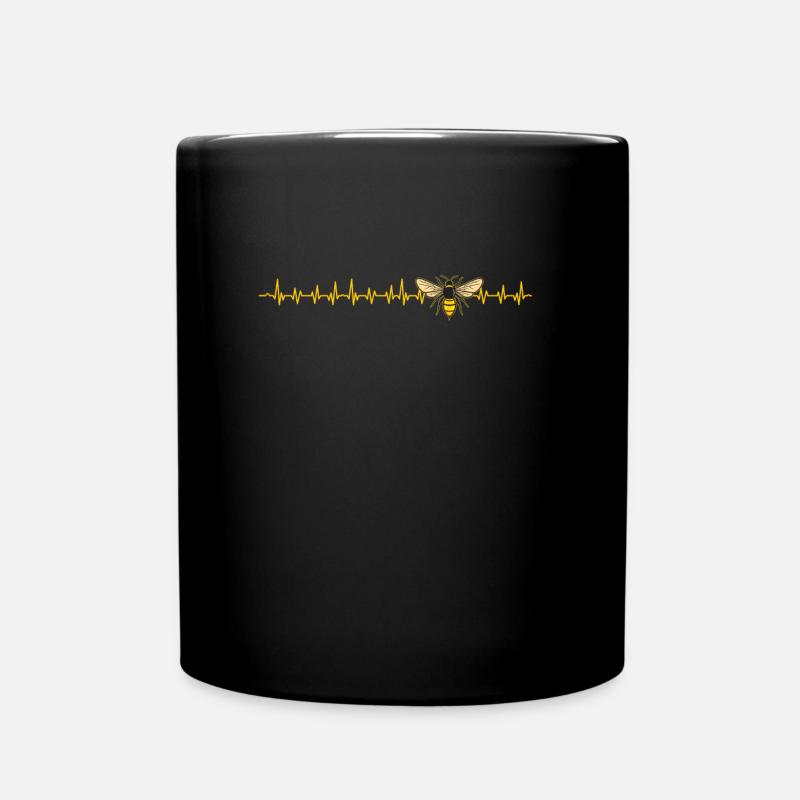 Imker Bienen Herzschlag - Tasse einfarbig - Schwarz