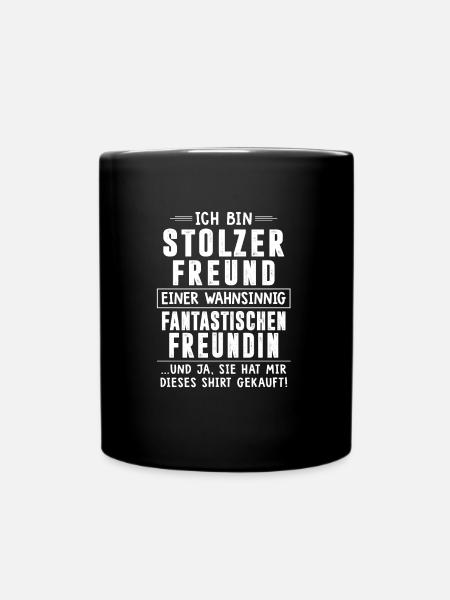 Ich bin stolzer Freund fantastischen Freundin - Tasse einfarbig - Schwarz
