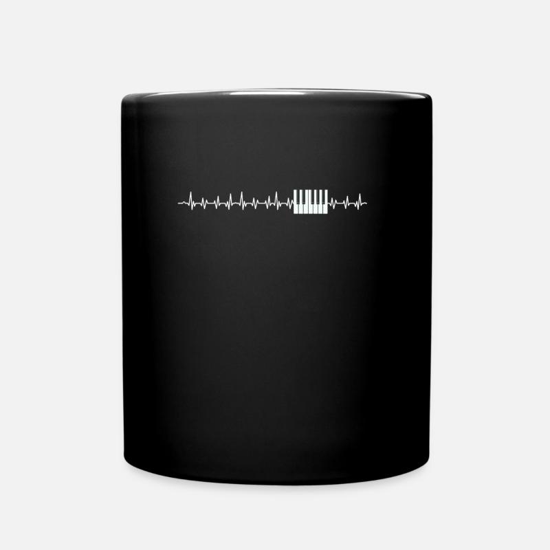 Piano heartbeat - Full Colour Mug - black