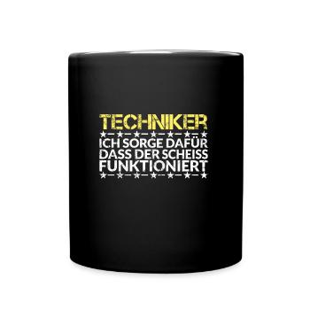 Techniker Technik Handwerker Handwerk Geschenkidee - Tasse einfarbig - Schwarz - Vorne