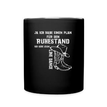 Ruhestand Line Dance Rente Line Dance Tanzen Hobby - Tasse einfarbig - Schwarz - Vorne