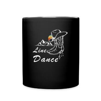 Line dance vintage boots retro cowboy girls - Full Colour Mug - black - Front